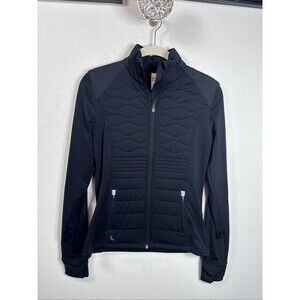 (R7) Lolë Long Sleeve ACTIVE WEAR TOP MOCK NECK SIZE XS, BLACK FULL ZIP